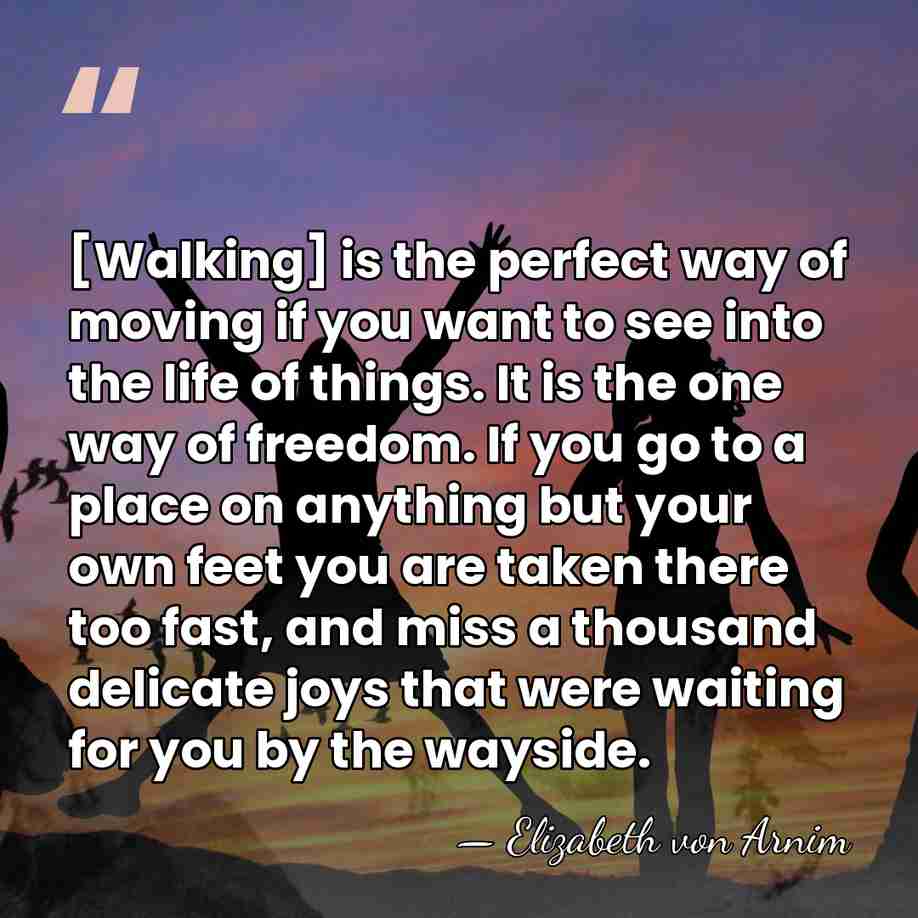[Walking] is the perfect way of moving if you want to see&hellip; - Elizabeth von Arnim