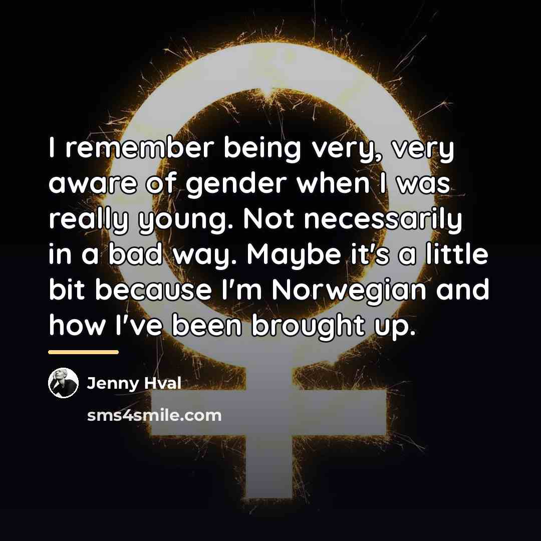 “I remember being very, very aware of gender when I…” quote by Jenny Hval