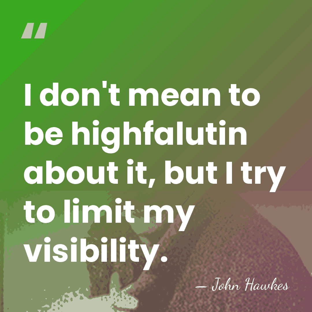 I don't mean to be highfalutin about it, but I try to&hellip; - John Hawkes