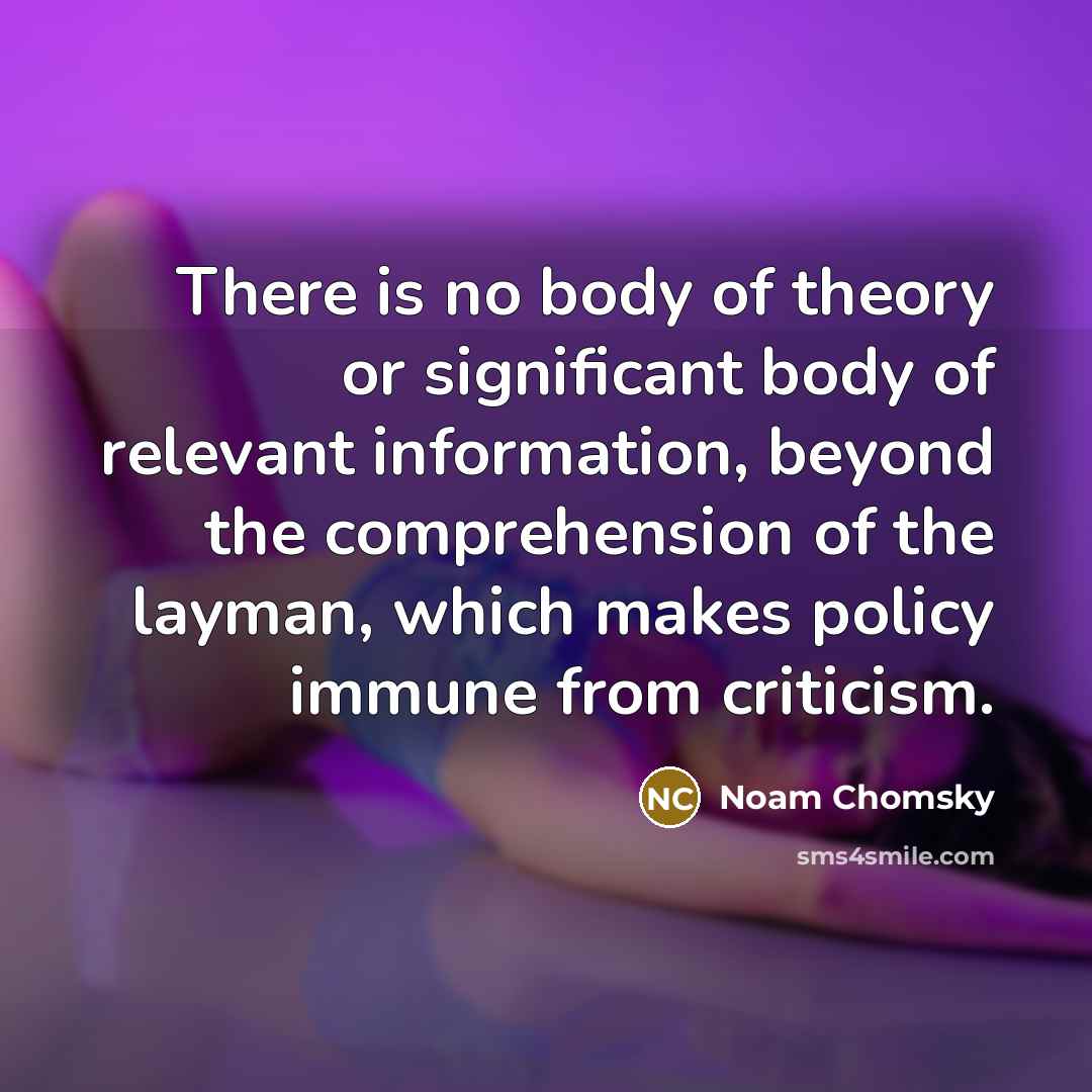 “There is no body of theory or significant body of…” quote by Noam Chomsky