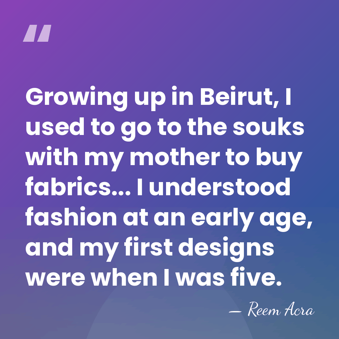 Growing up in Beirut, I used to go to the souks with&hellip; - Reem Acra