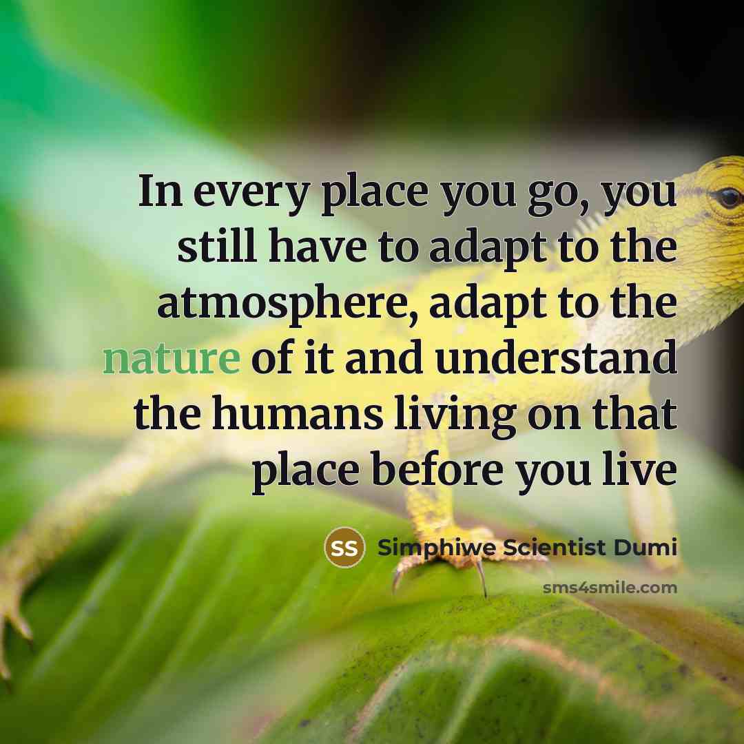 “In every place you go, you still have to adapt…” quote by Simphiwe Scientist Dumi