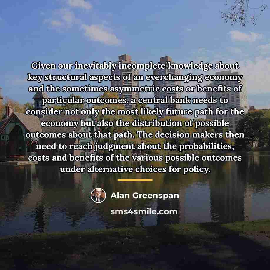 “Given our inevitably incomplete knowledge about key structural aspects of…” quote by Alan Greenspan