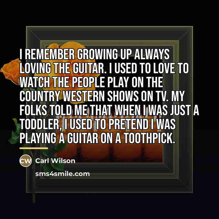 “I remember growing up always loving the guitar. I used…” quote by Carl Wilson