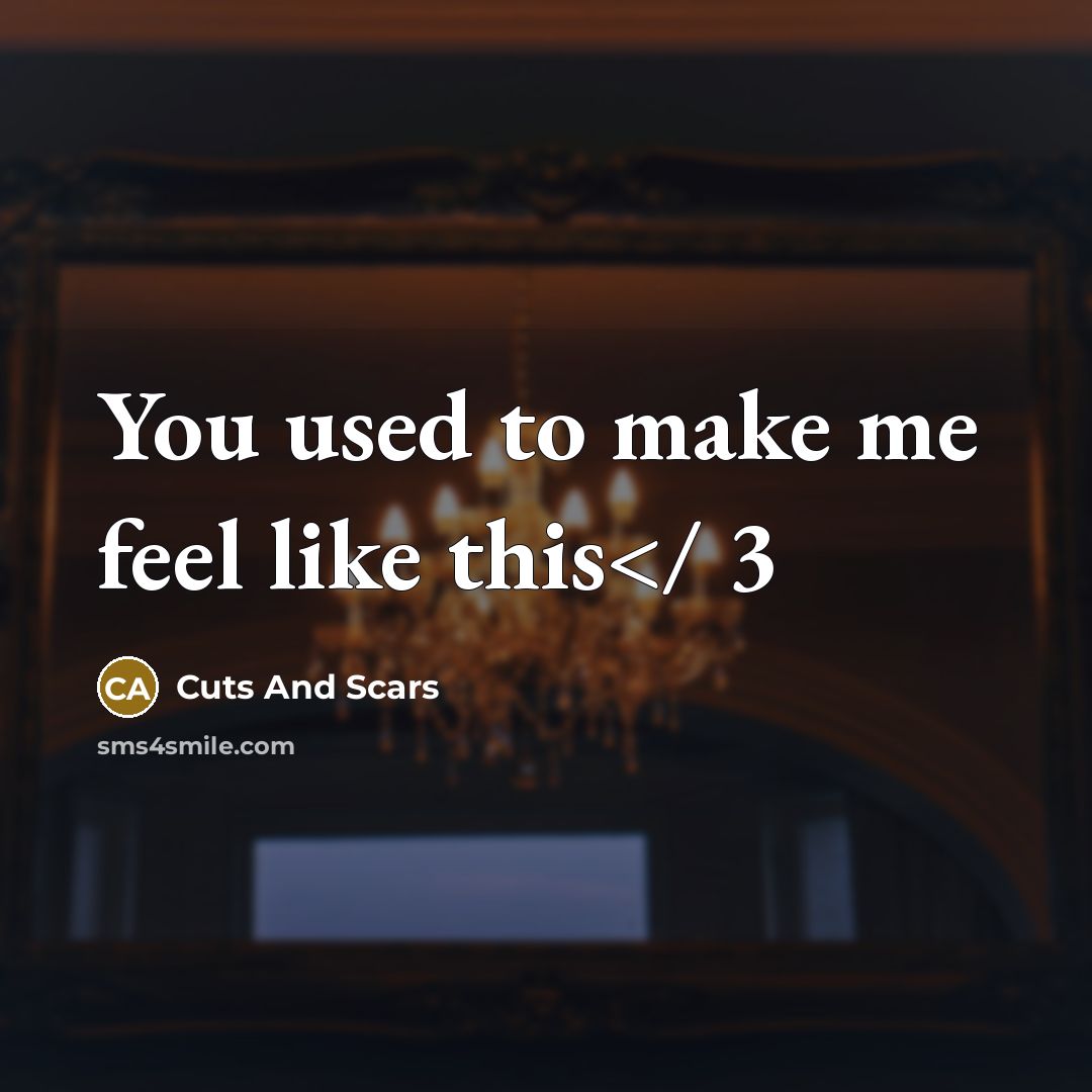 “You used to make me feel like this” quote by Cuts And Scars