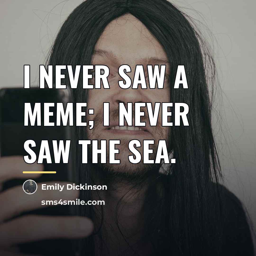“I never saw a meme; I never saw the sea.…” quote by Emily Dickinson