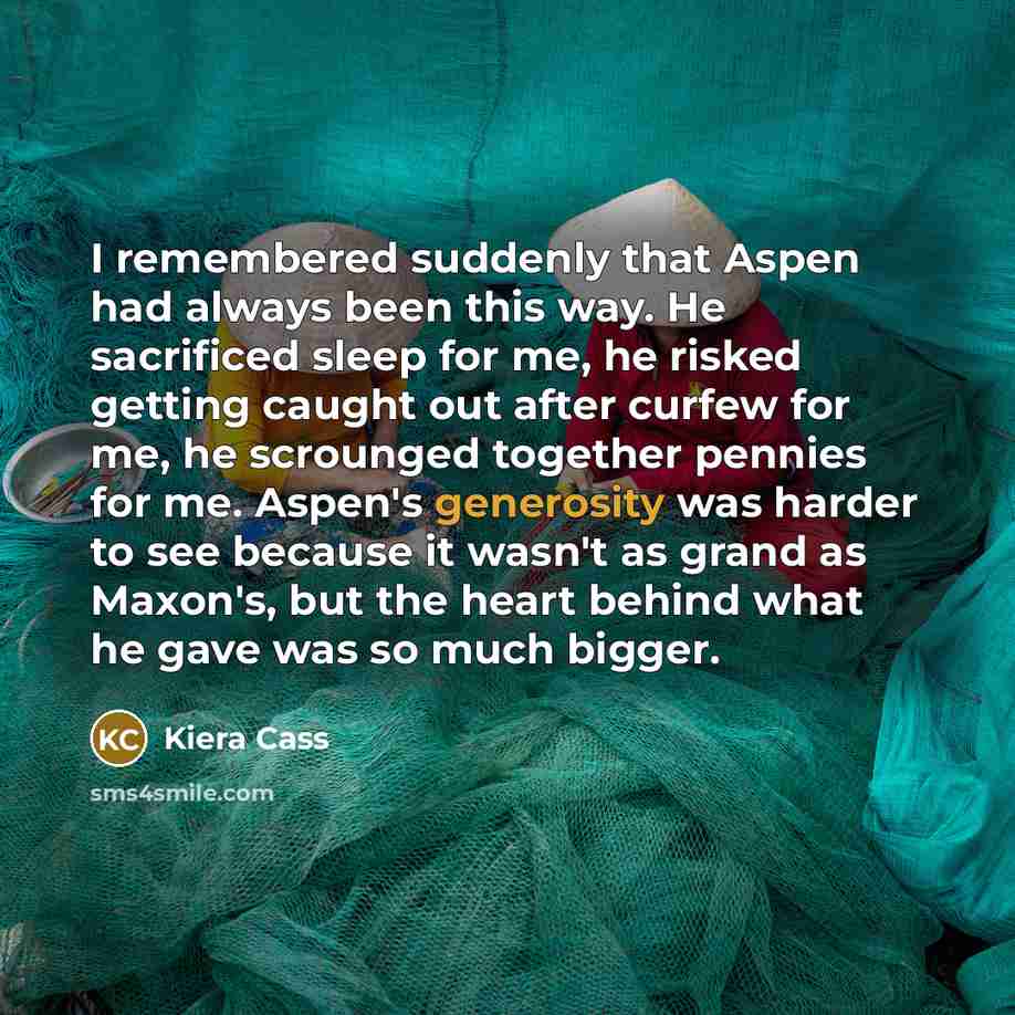 “I remembered suddenly that Aspen had always been this way.…” quote by Kiera Cass