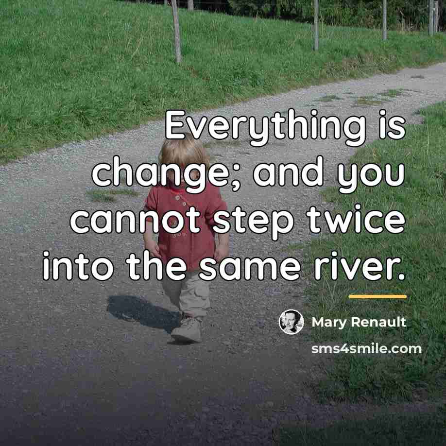 “Everything is change; and you cannot step twice into the…” quote by Mary Renault