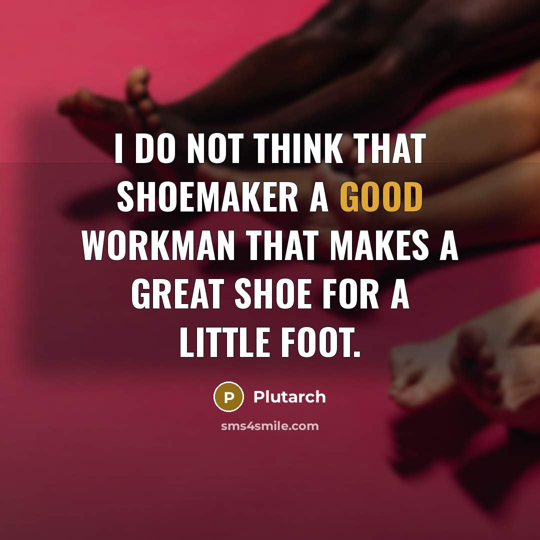 “I do not think that shoemaker a good workman that…” quote by Plutarch