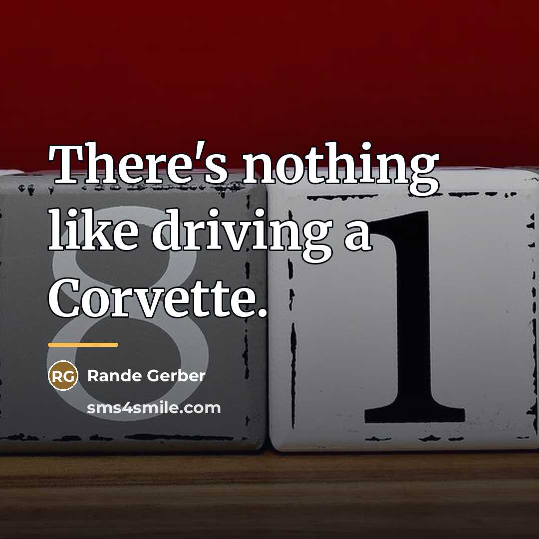 “There's nothing like driving a Corvette.…” quote by Rande Gerber