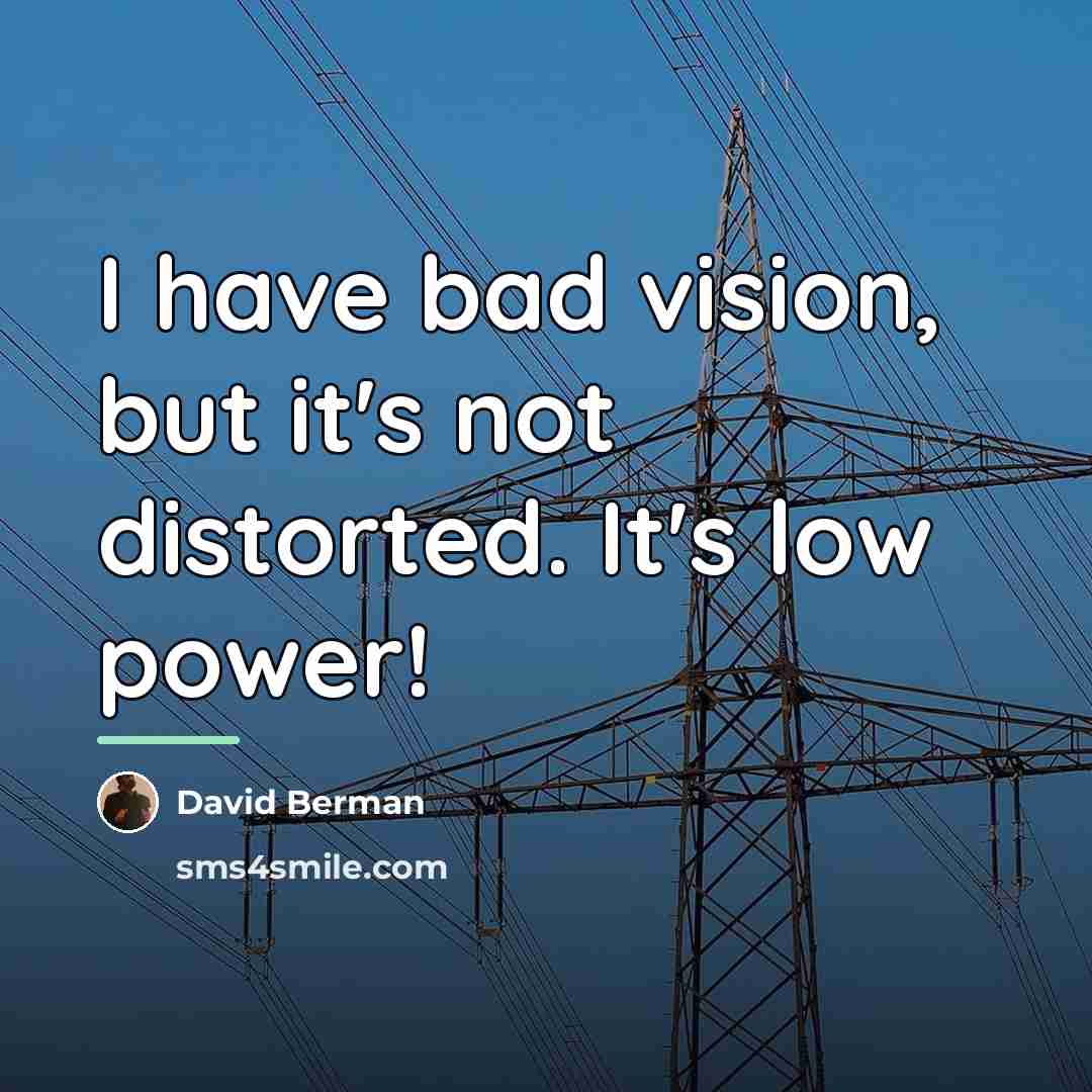 “I have bad vision, but it's not distorted. It's low…” quote by David Berman