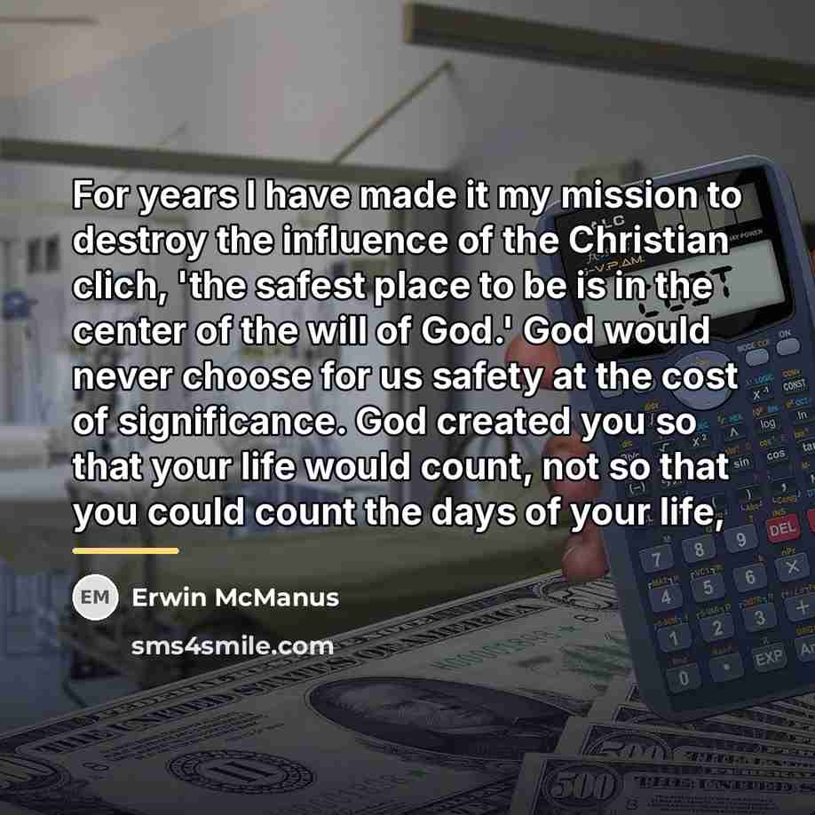 “For years I have made it my mission to destroy…” quote by Erwin McManus