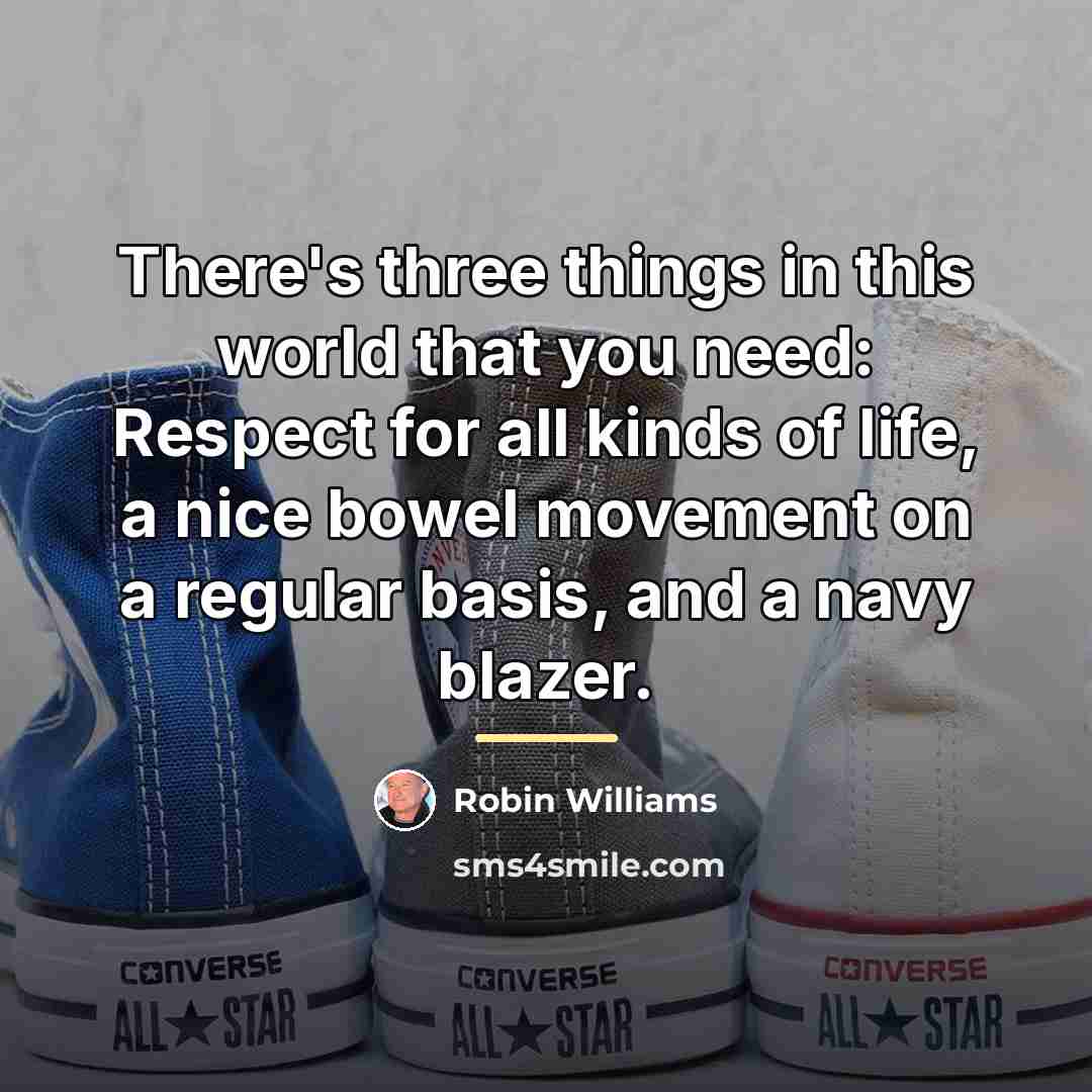 “There's three things in this world that you need: Respect…” quote by Robin Williams