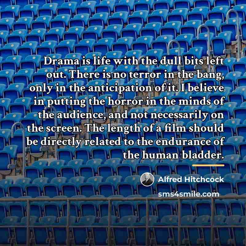 “Drama is life with the dull bits left out. There…” quote by Alfred Hitchcock
