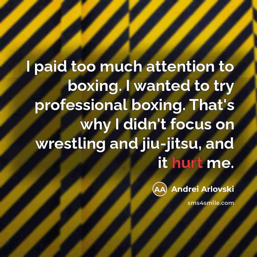 “I paid too much attention to boxing. I wanted to…” quote by Andrei Arlovski