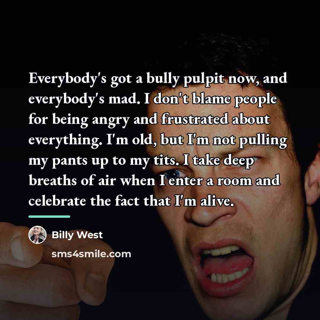 “Everybody's got a bully pulpit now, and everybody's mad. I…” quote by Billy West