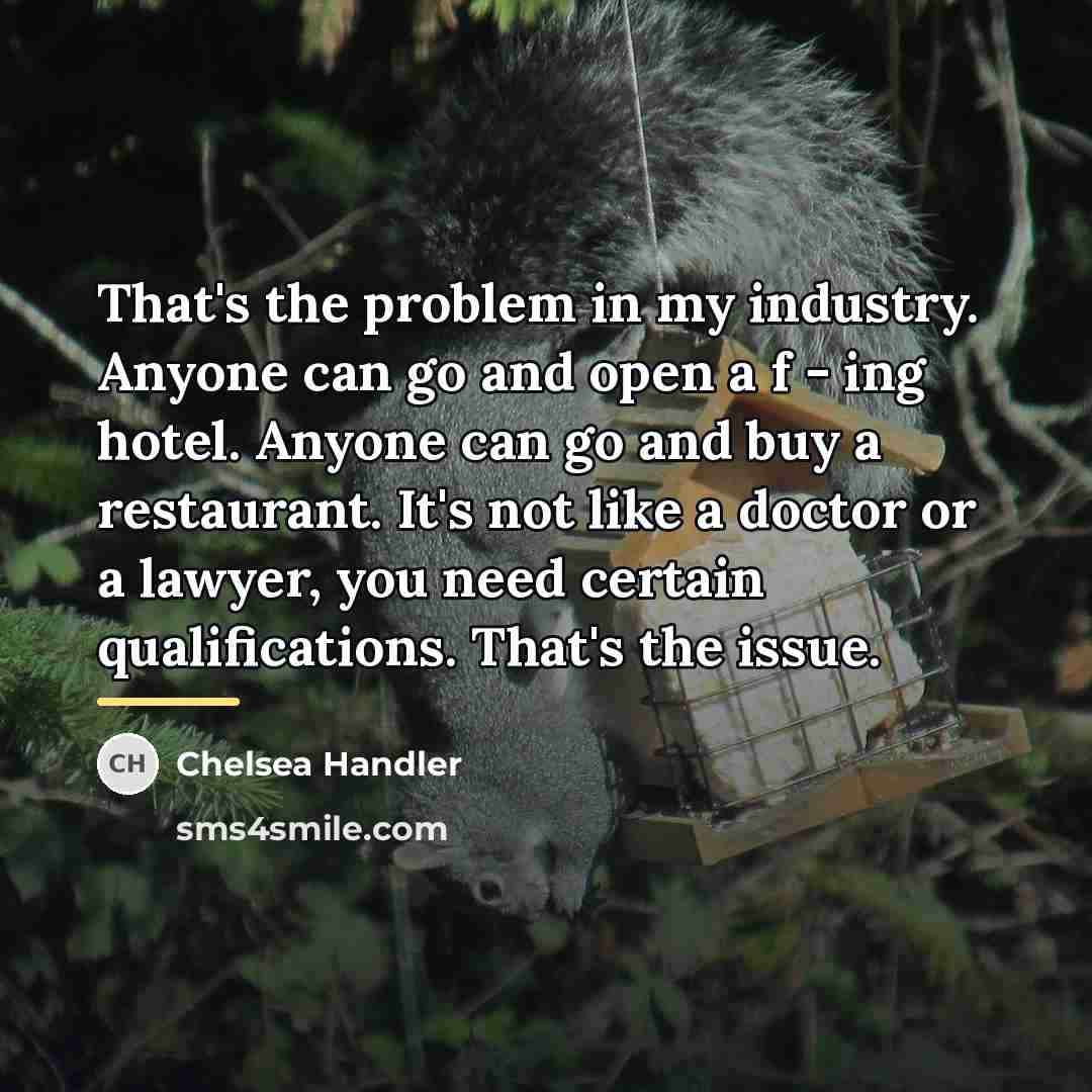 “That's the problem in my industry. Anyone can go and…” quote by Chelsea Handler