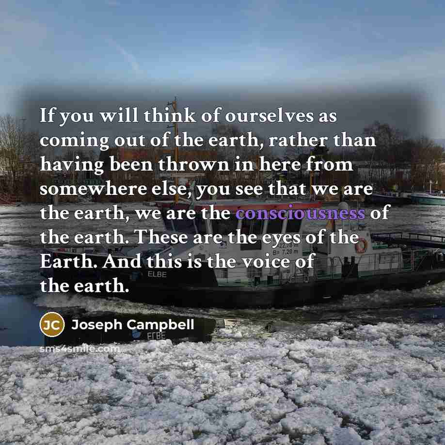 “If you will think of ourselves as coming out of…” quote by Joseph Campbell
