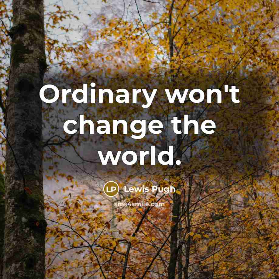 “Ordinary won't change the world.…” quote by Lewis Pugh