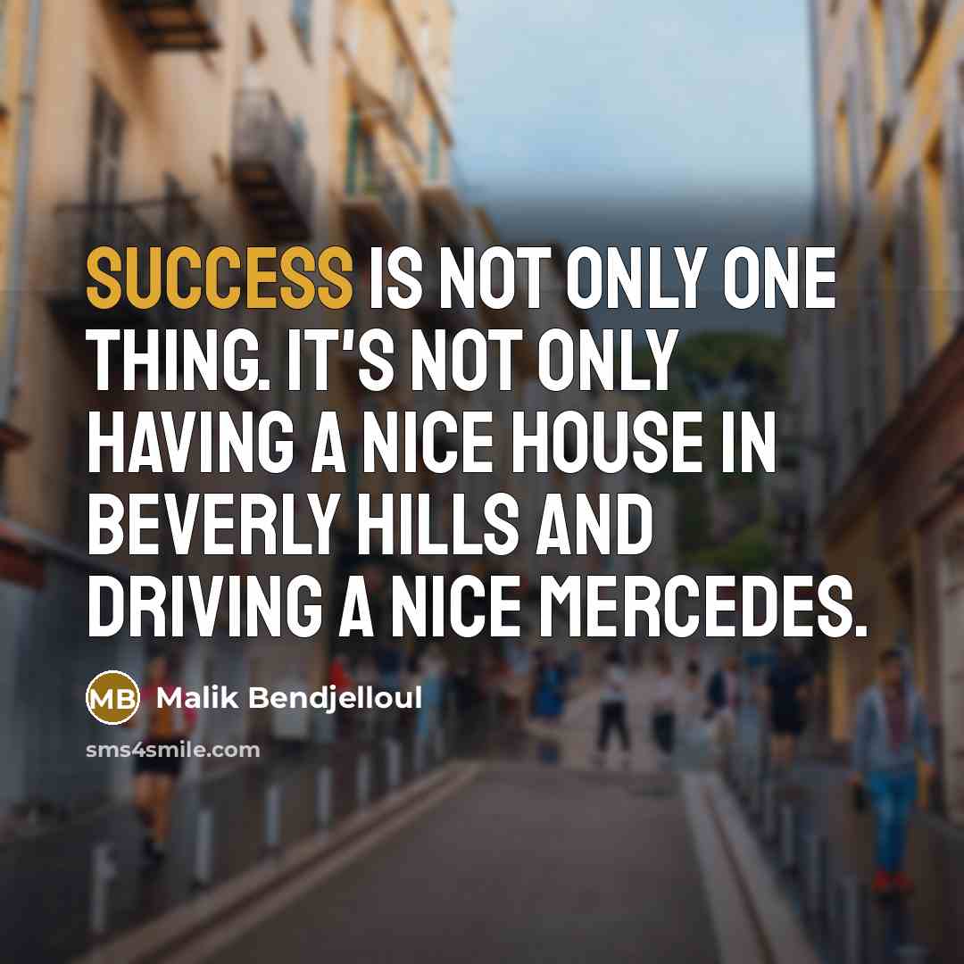 “Success is not only one thing. It's not only having…” quote by Malik Bendjelloul
