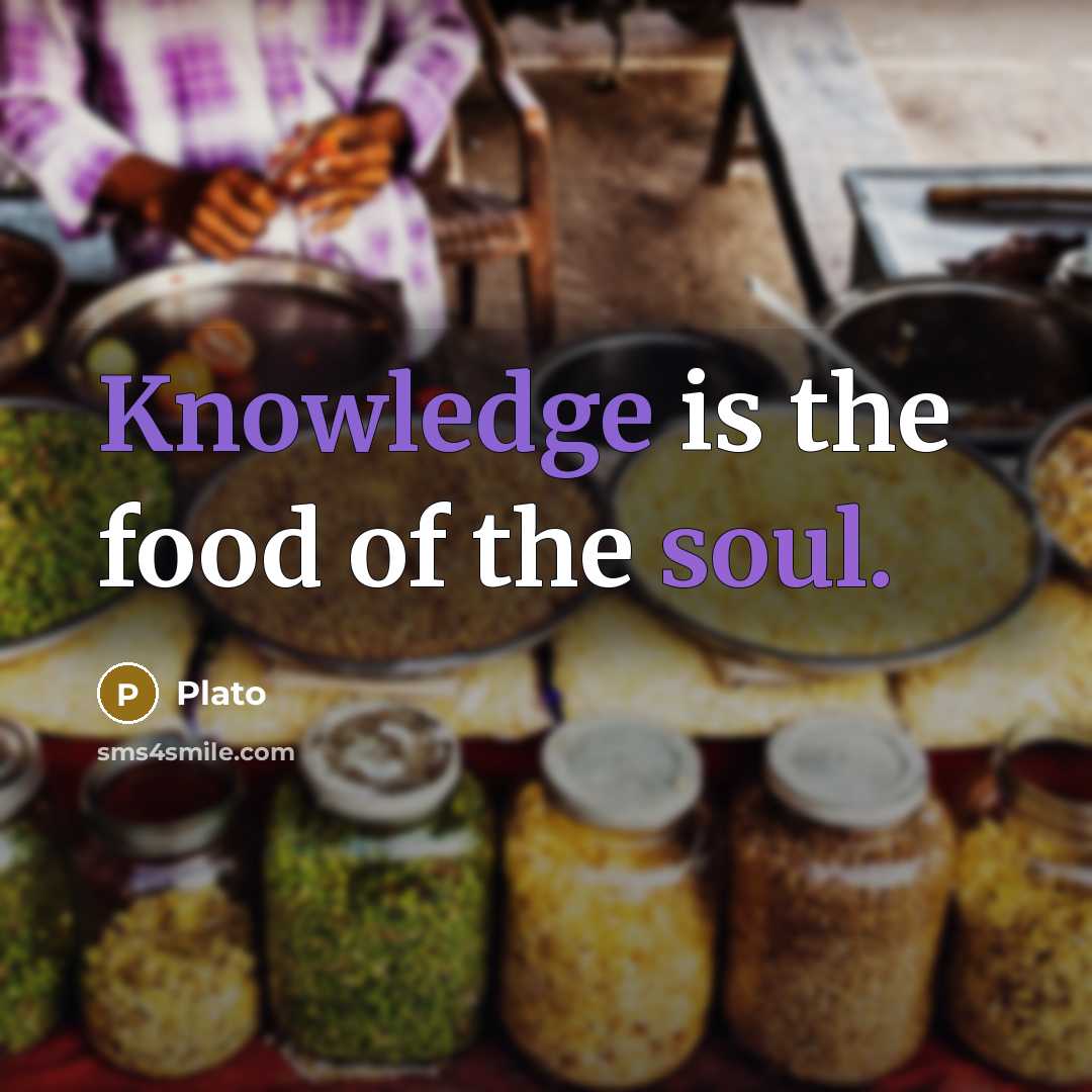 “Knowledge is the food of the soul.…” quote by Plato
