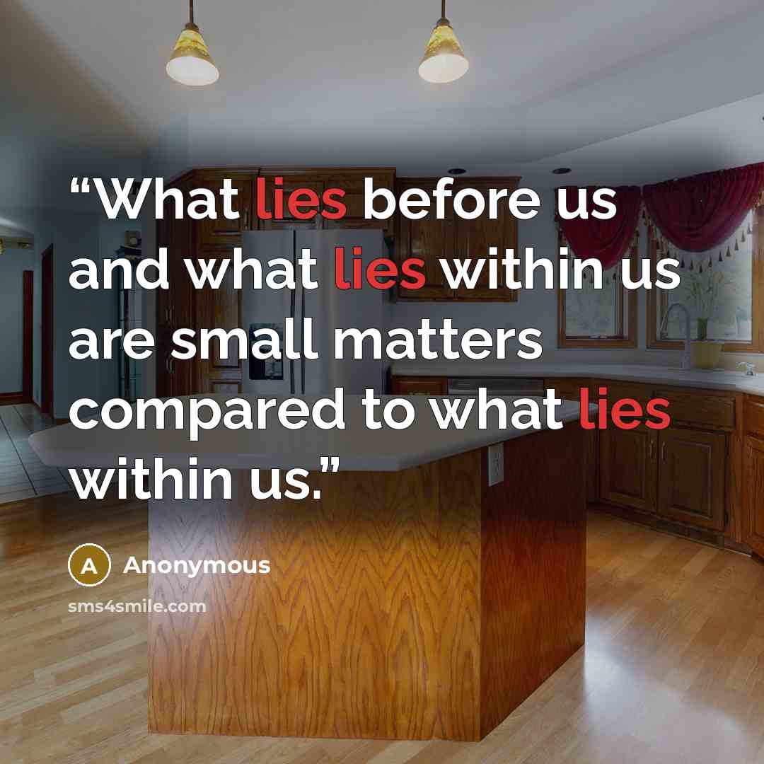 “What lies before us and what lies within us are small matters compared to what lies within us.” quote by Anonymous