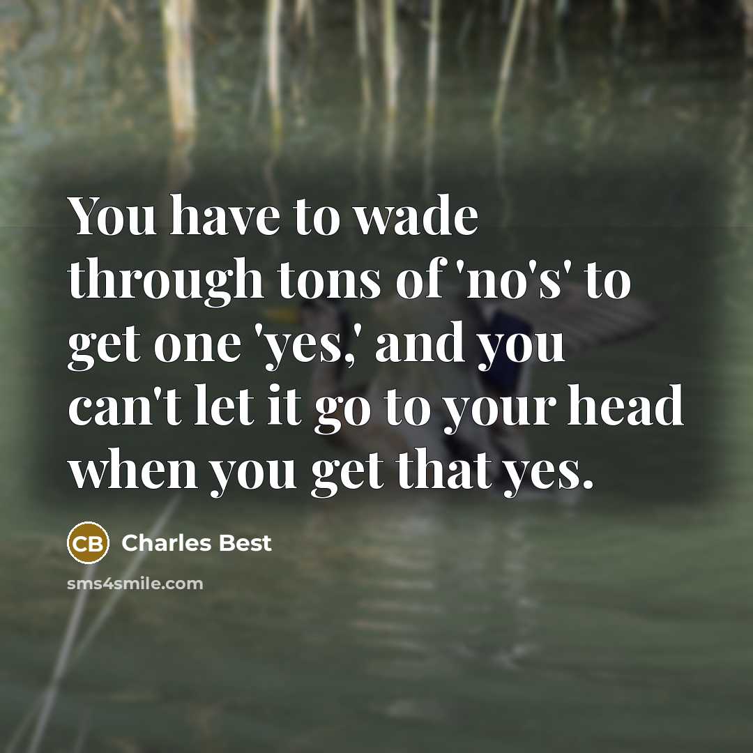 “You have to wade through tons of 'no's' to get…” quote by Charles Best