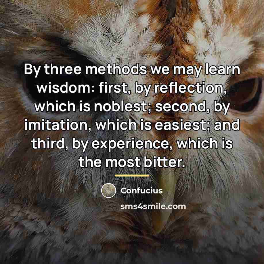 “By three methods we may learn wisdom: first, by reflection,…” quote by Confucius