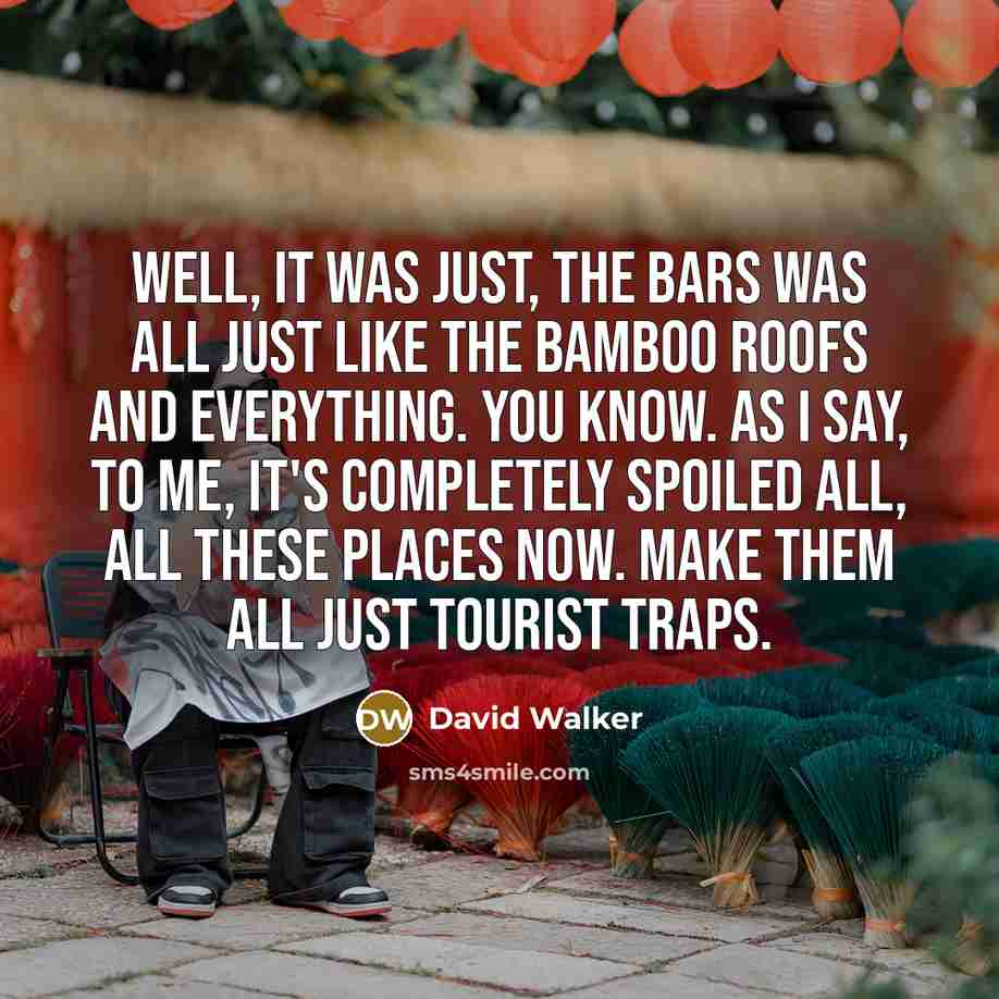 “Well, it was just, the bars was all just like…” quote by David Walker