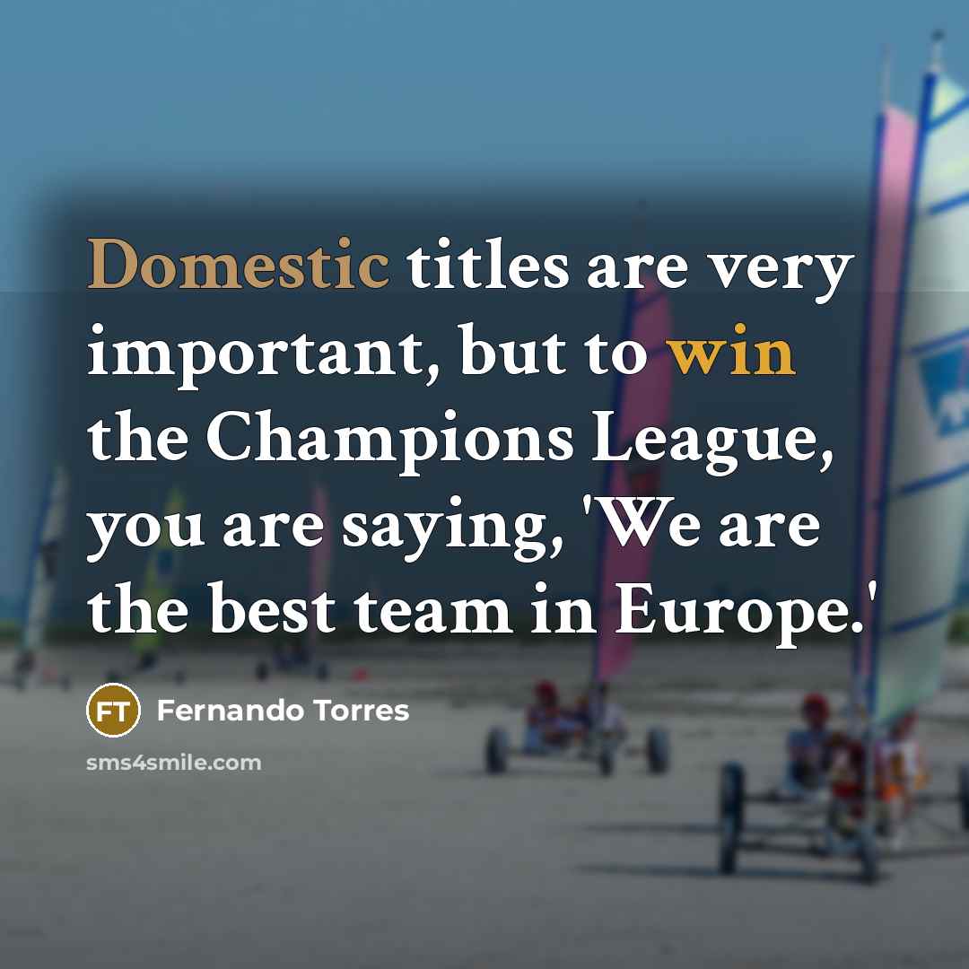 “Domestic titles are very important, but to win the Champions…” quote by Fernando Torres