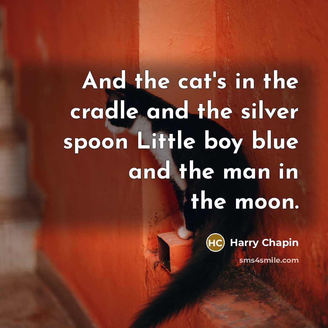 “And the cat's in the cradle and the silver spoon…” quote by Harry Chapin