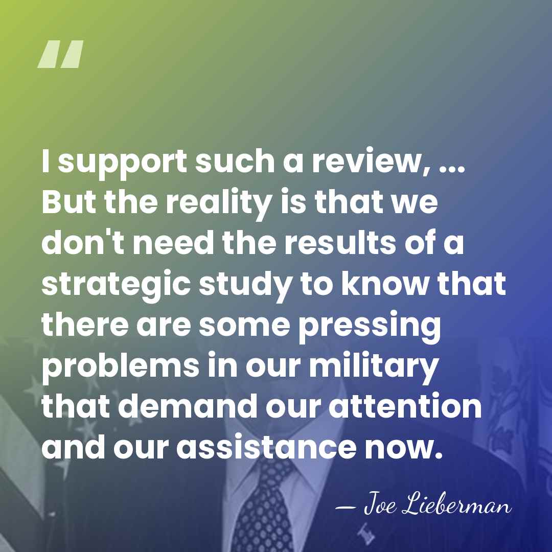 I support such a review, ... But the reality is that we&hellip; - Joe Lieberman
