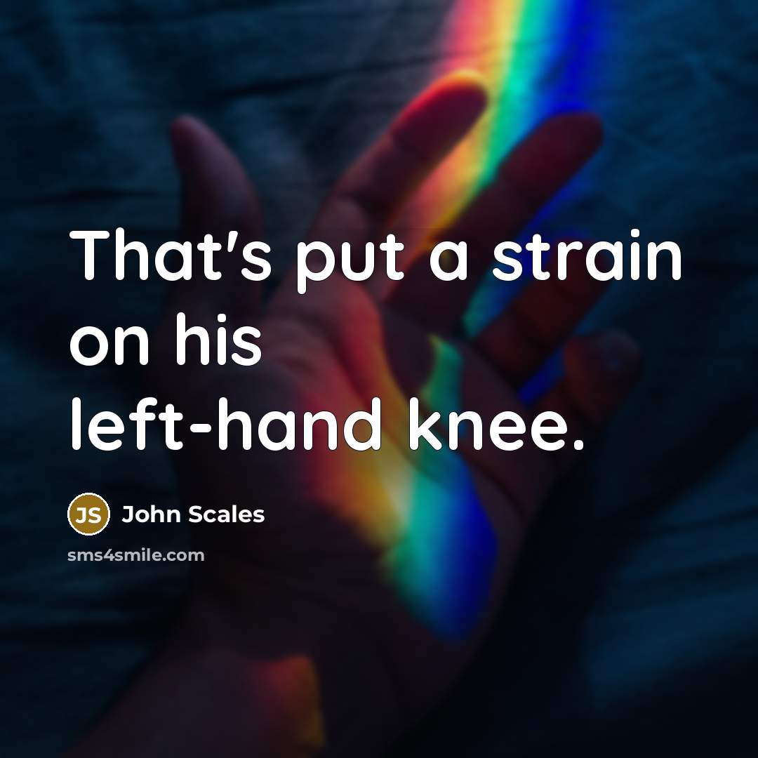 “That's put a strain on his left-hand knee.…” quote by John Scales