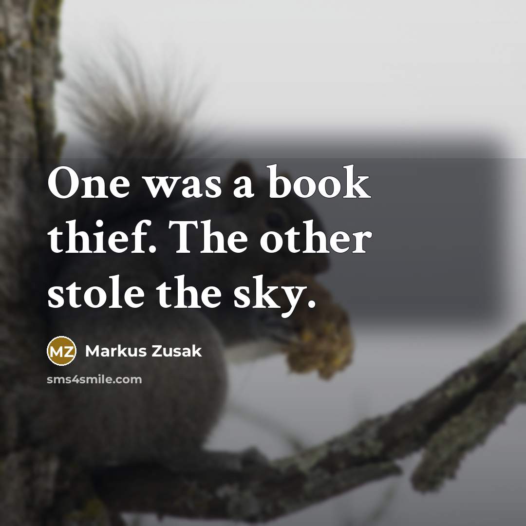 “One was a book thief. The other stole the sky.…” quote by Markus Zusak
