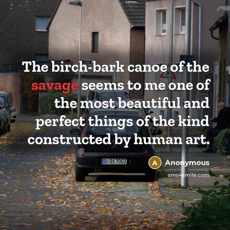 “The birch-bark canoe of the savage seems to me one…” quote by Anonymous