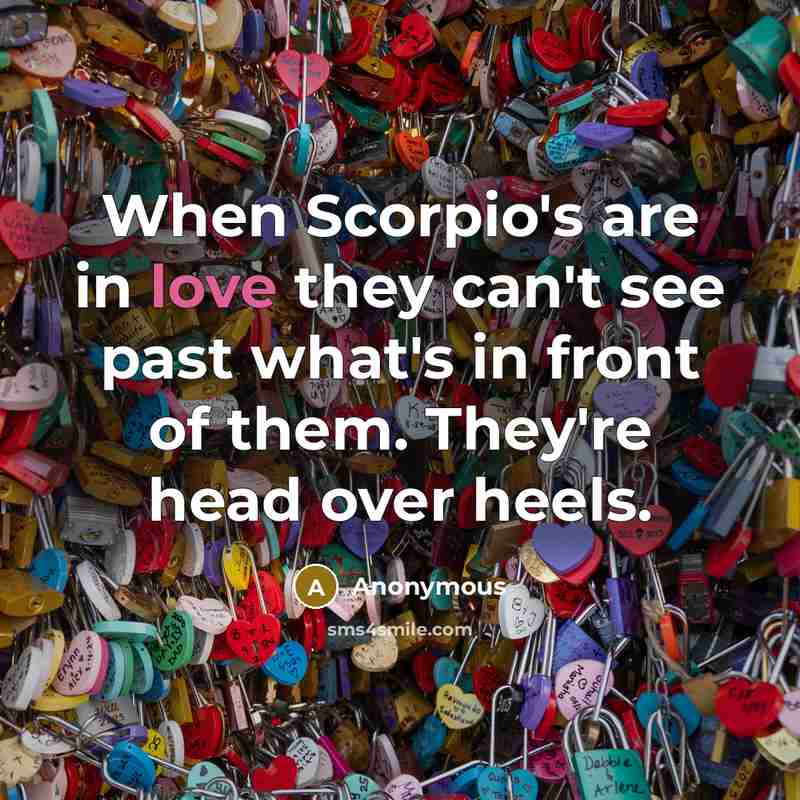 “When Scorpio's are in love they can't see past what's…” quote by Anonymous