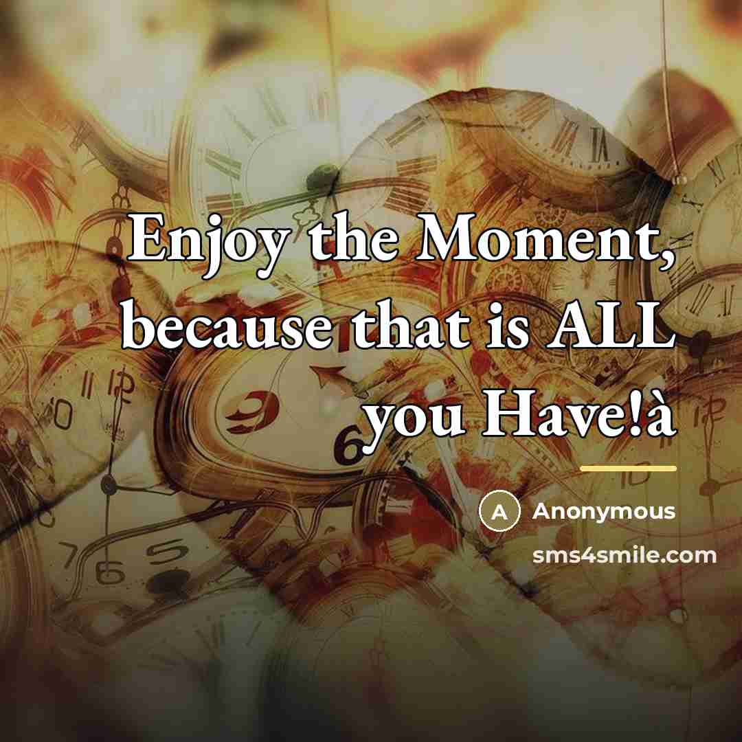“Enjoy the Moment, because that is ALL you Have!à…” quote by Anonymous