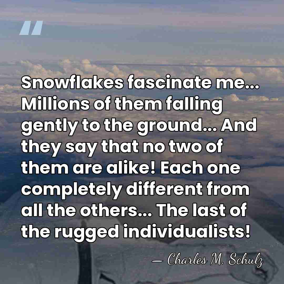 Snowflakes fascinate me... Millions of them falling gently to the ground... And&hellip; - Charles M. Schulz