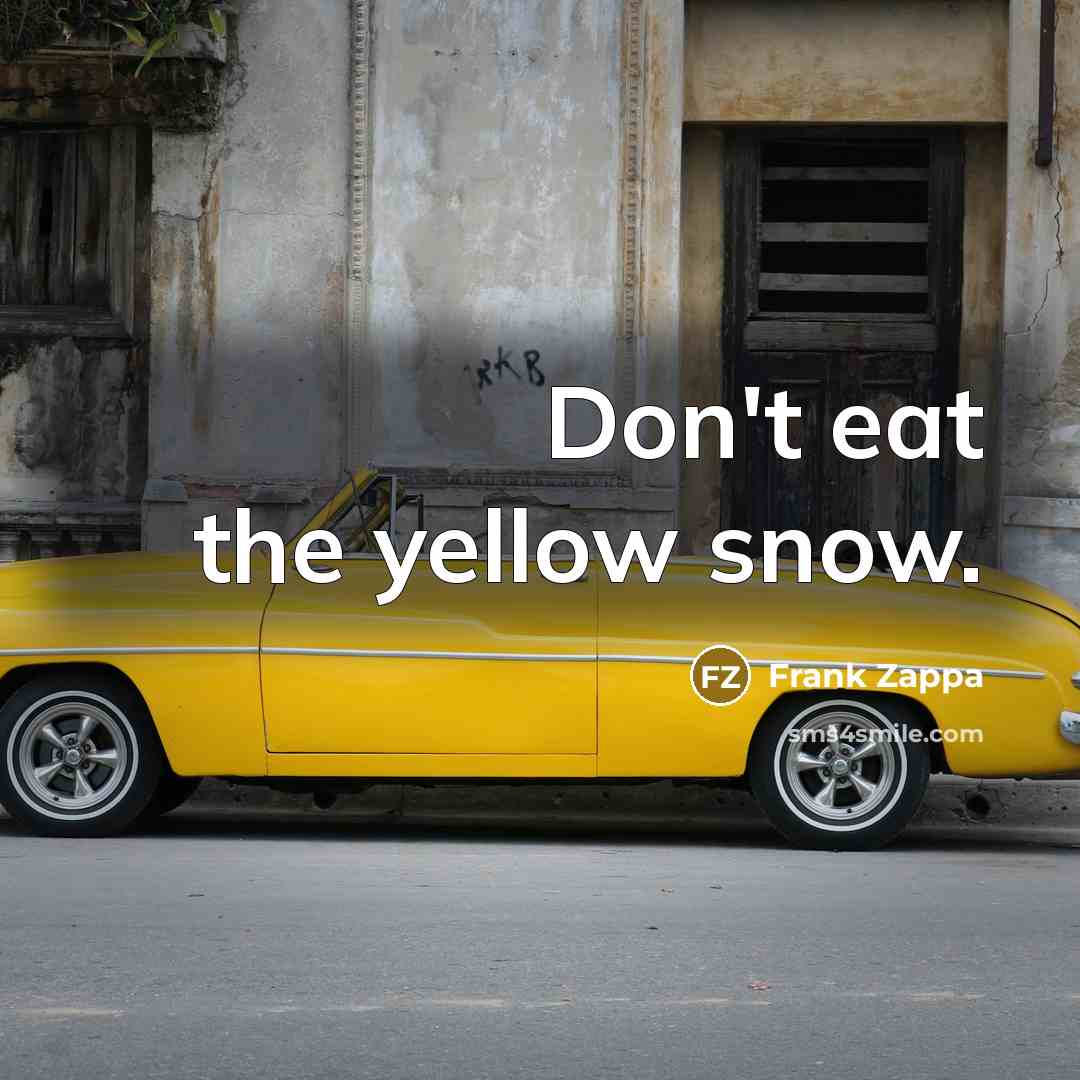 “Don't eat the yellow snow.…” quote by Frank Zappa