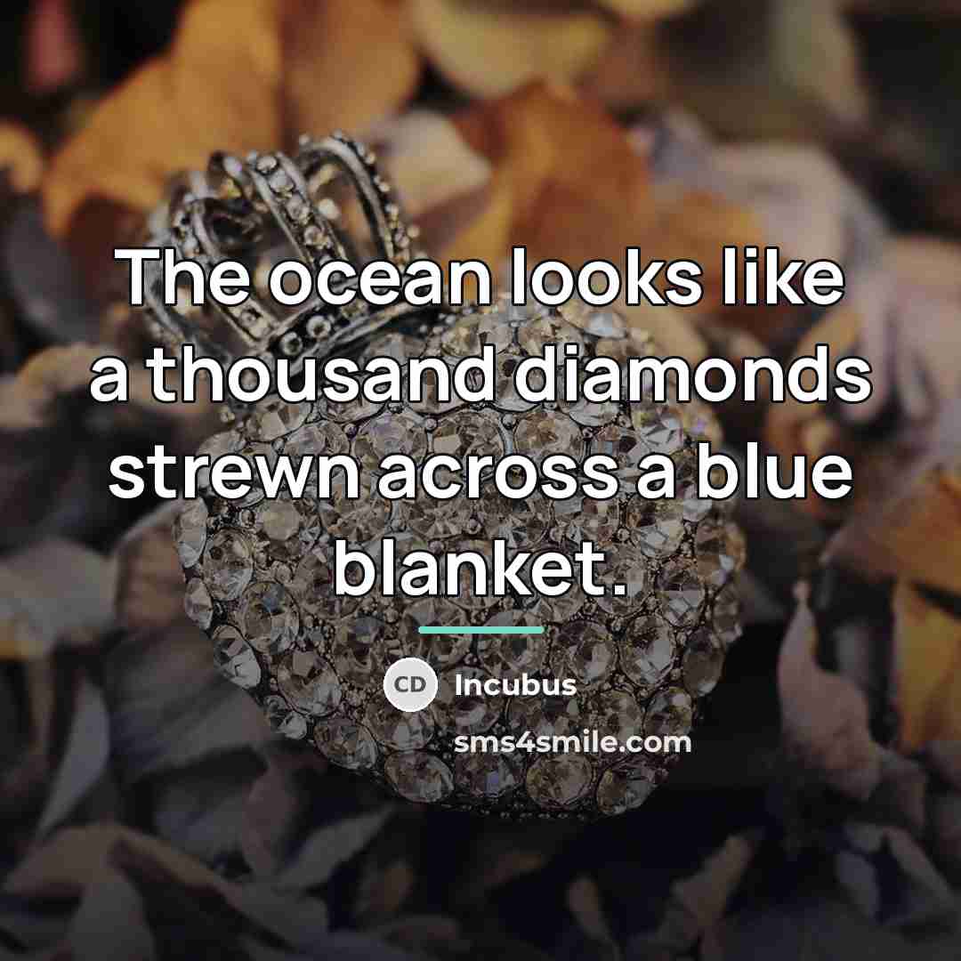 “The ocean looks like a thousand diamonds strewn across a…” quote by Incubus