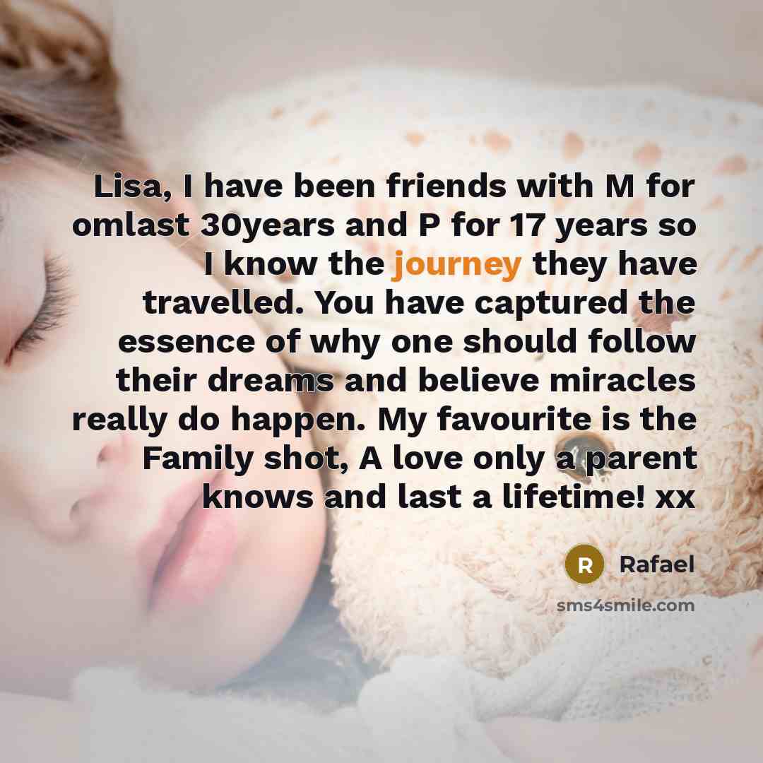 “Lisa, I have been friends with M for omlast 30years…” quote by Rafael