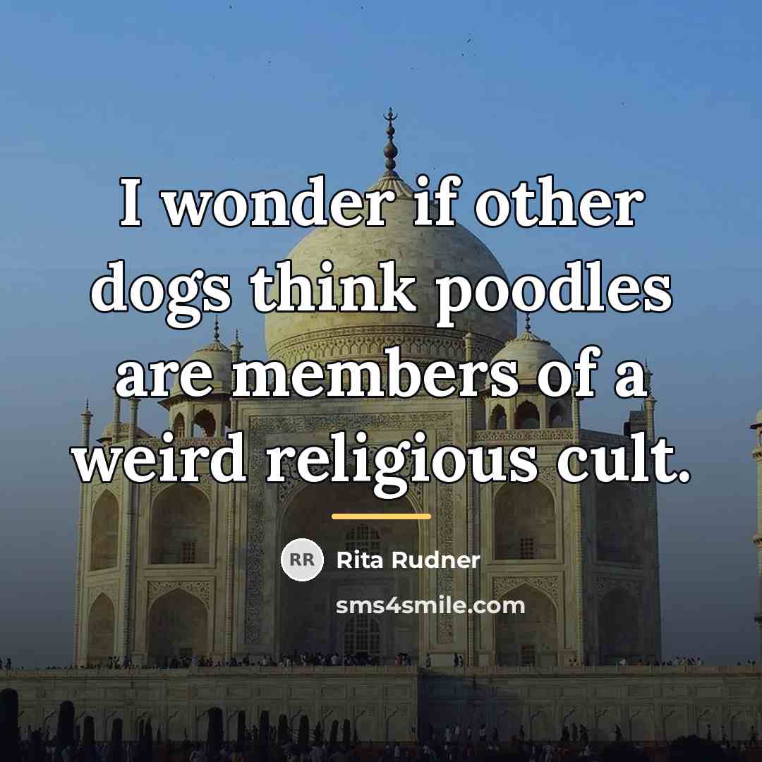 “I wonder if other dogs think poodles are members of…” quote by Rita Rudner