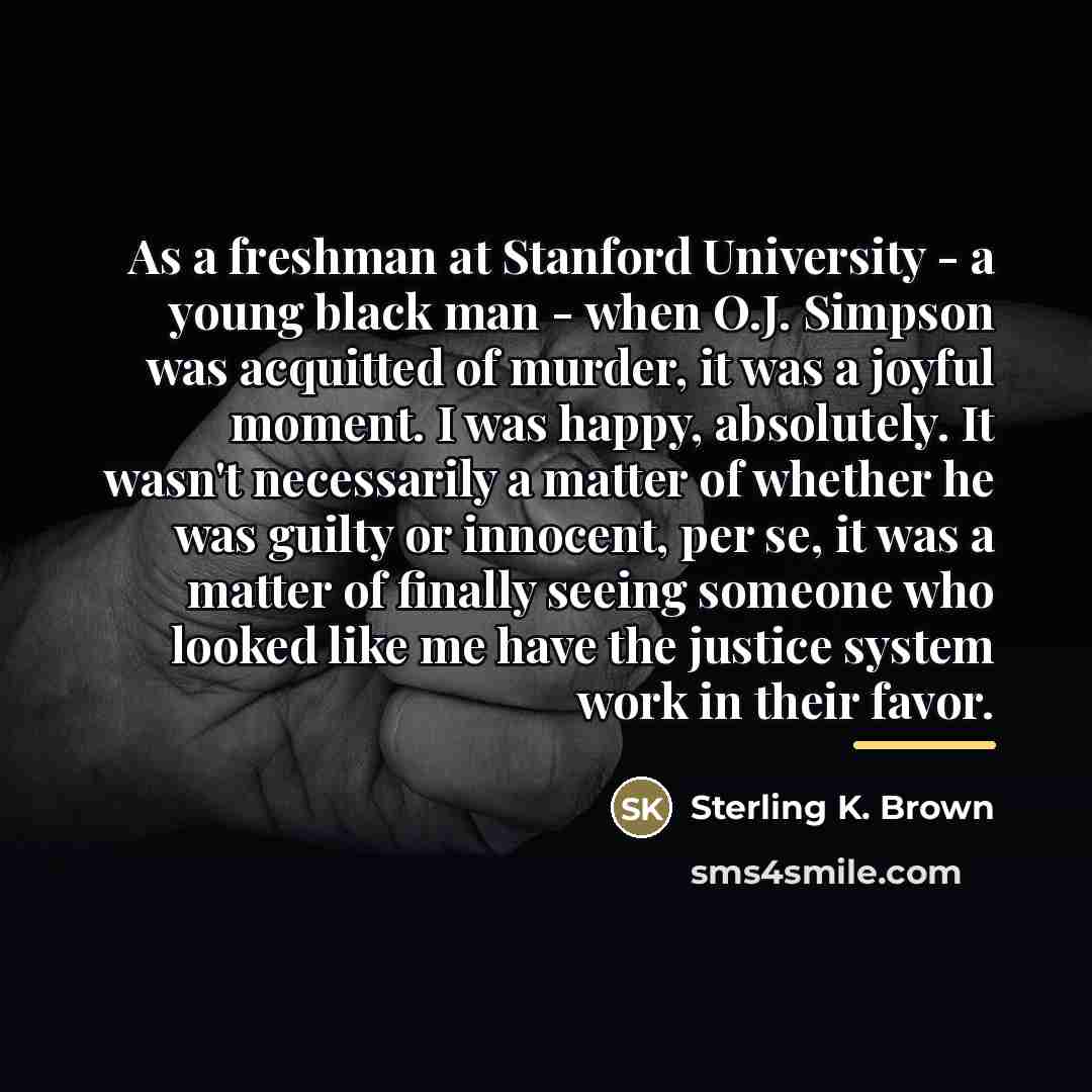 “As a freshman at Stanford University - a young black…” quote by Sterling K. Brown