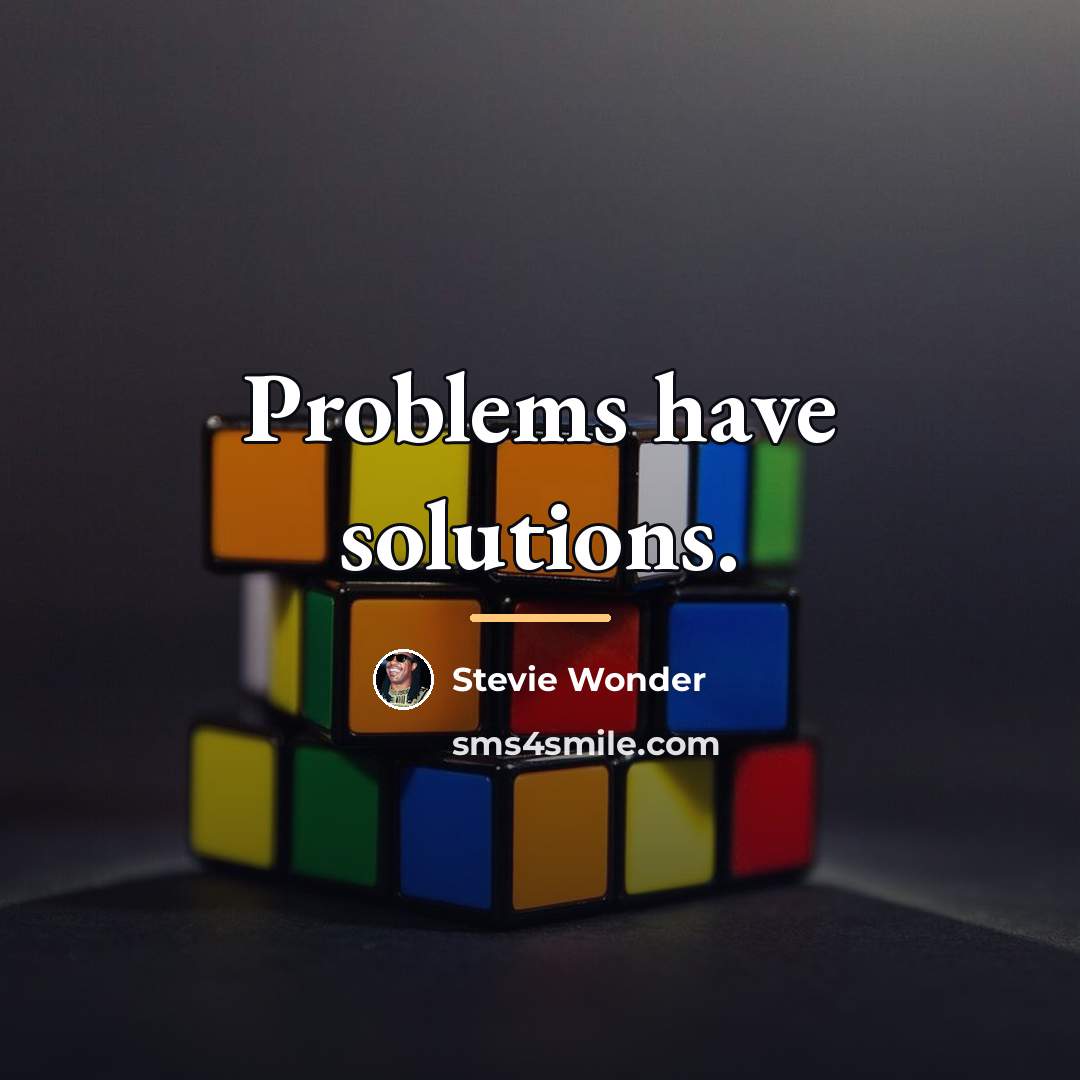 “Problems have solutions.…” quote by Stevie Wonder