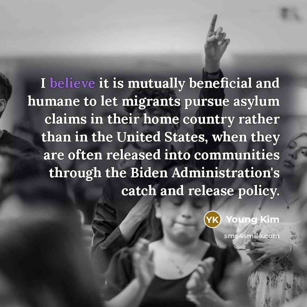 “I believe it is mutually beneficial and humane to let…” quote by Young Kim