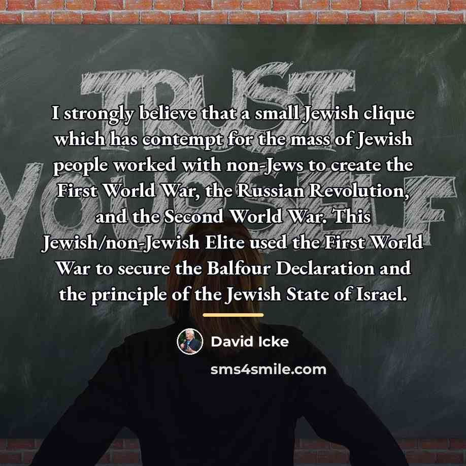 “I strongly believe that a small Jewish clique which has…” quote by David Icke