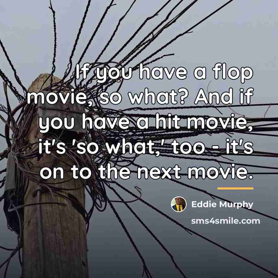 “If you have a flop movie, so what? And if…” quote by Eddie Murphy