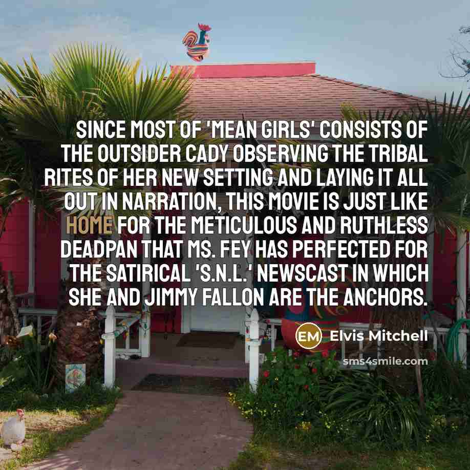 “Since most of 'Mean Girls' consists of the outsider Cady…” quote by Elvis Mitchell