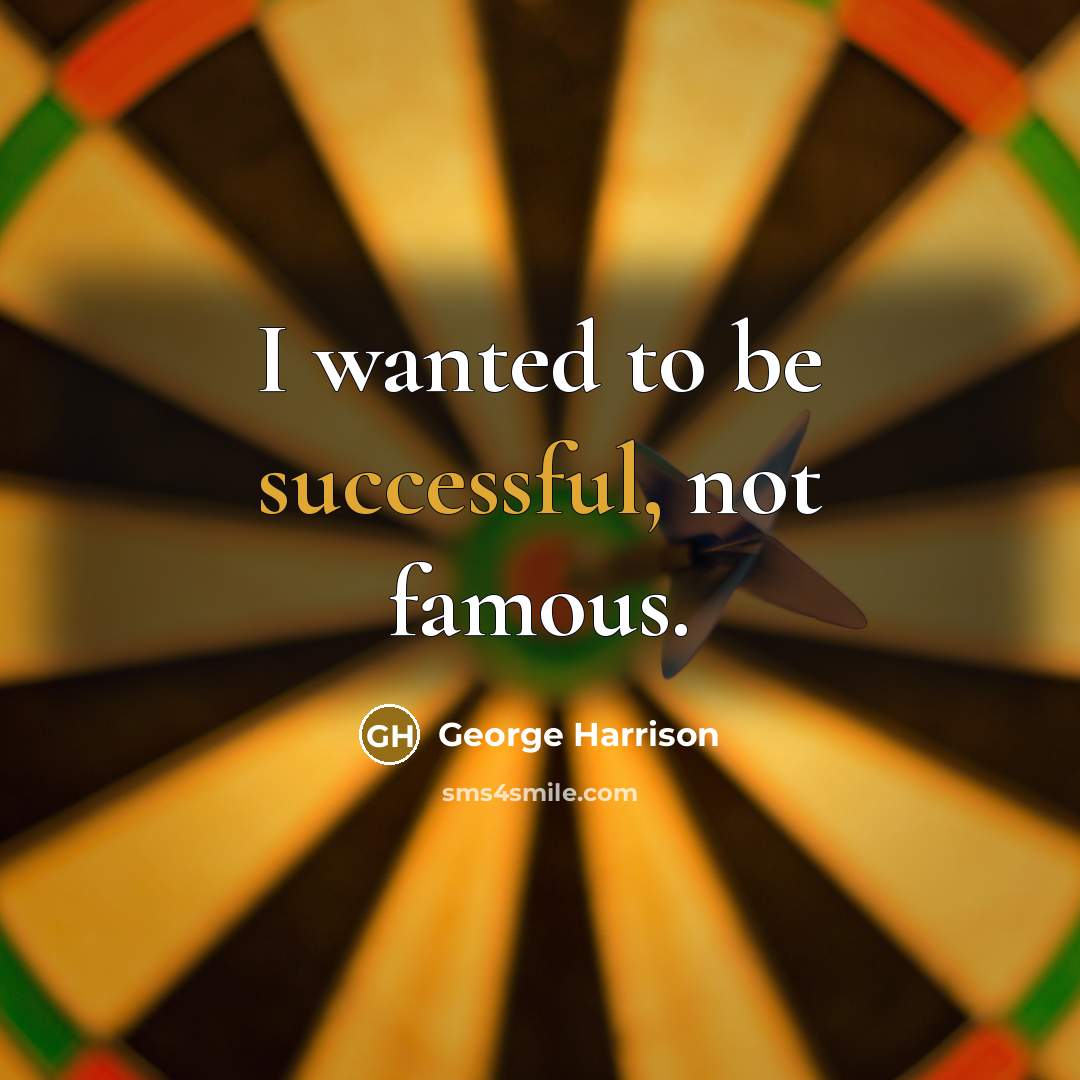 “I wanted to be successful, not famous.…” quote by George Harrison