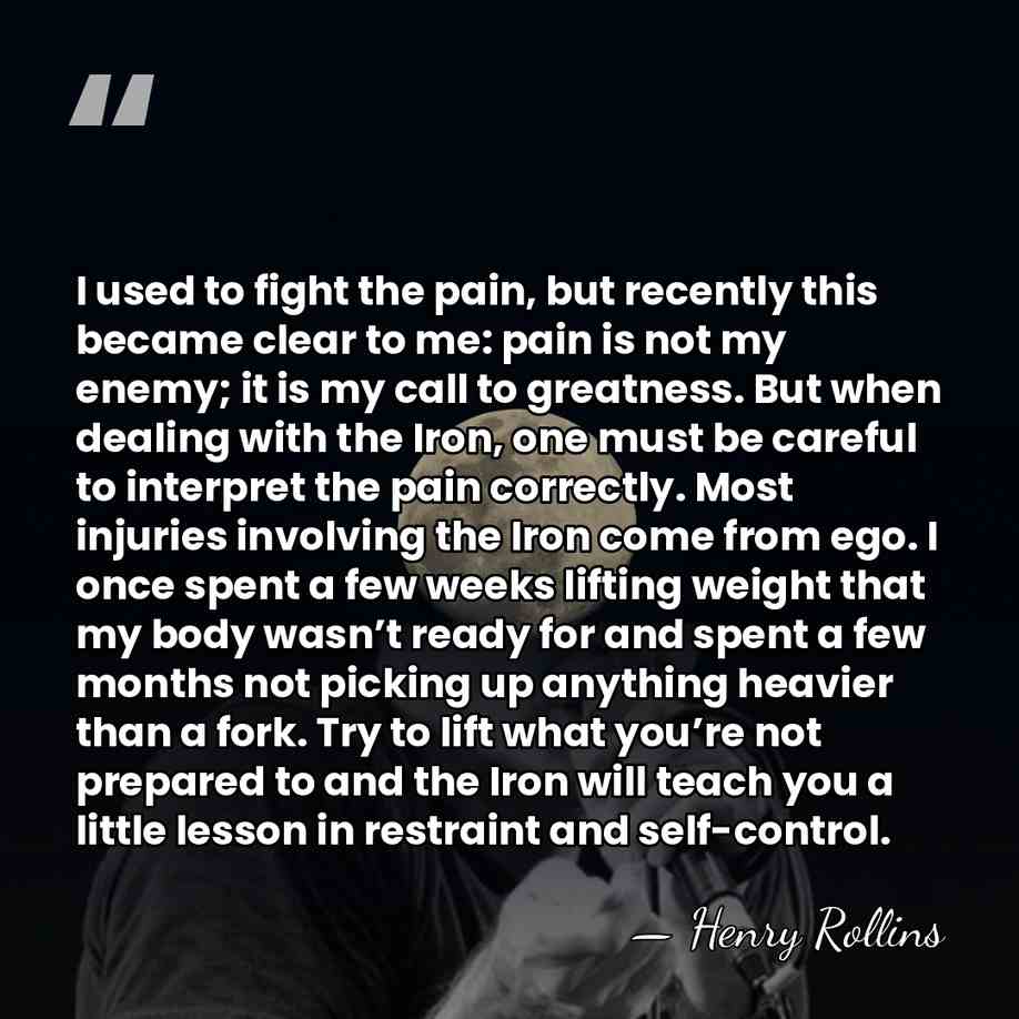 I used to fight the pain, but recently this became clear to&hellip; - Henry Rollins